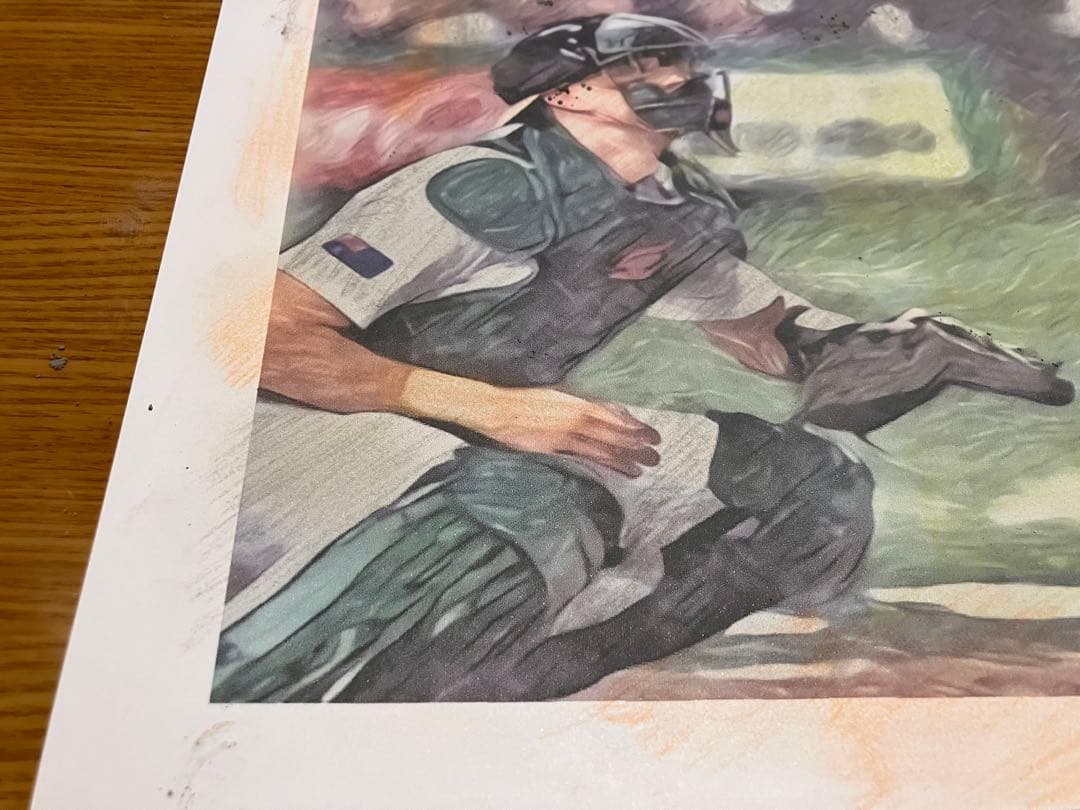 パステル画2 額装品　額縁寸法32.7cm×44.5cm　カラー着色　定款付