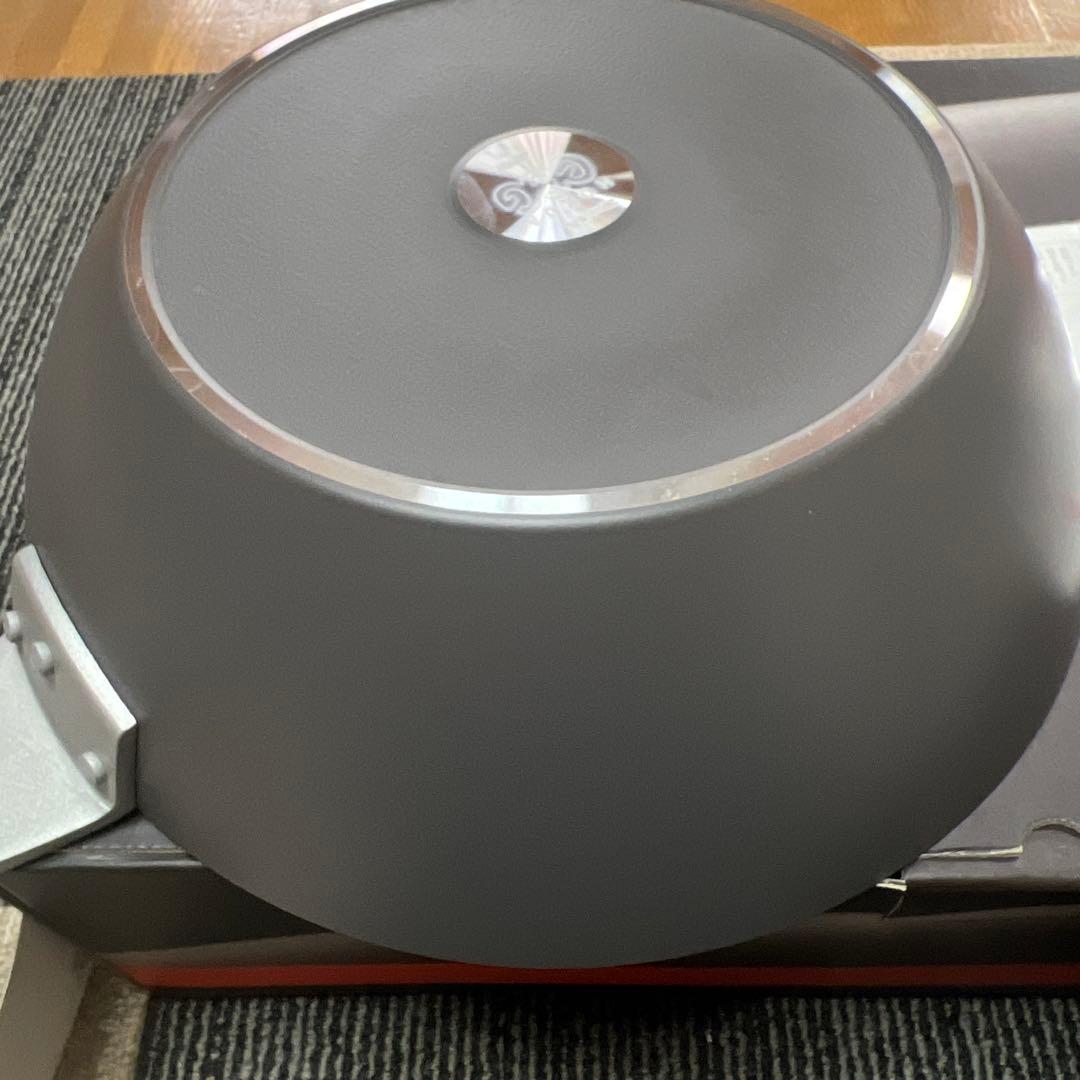 ★新品送料込北陸アルミEGGFORM深型フライパンウォックパン28cm蓋付きIH