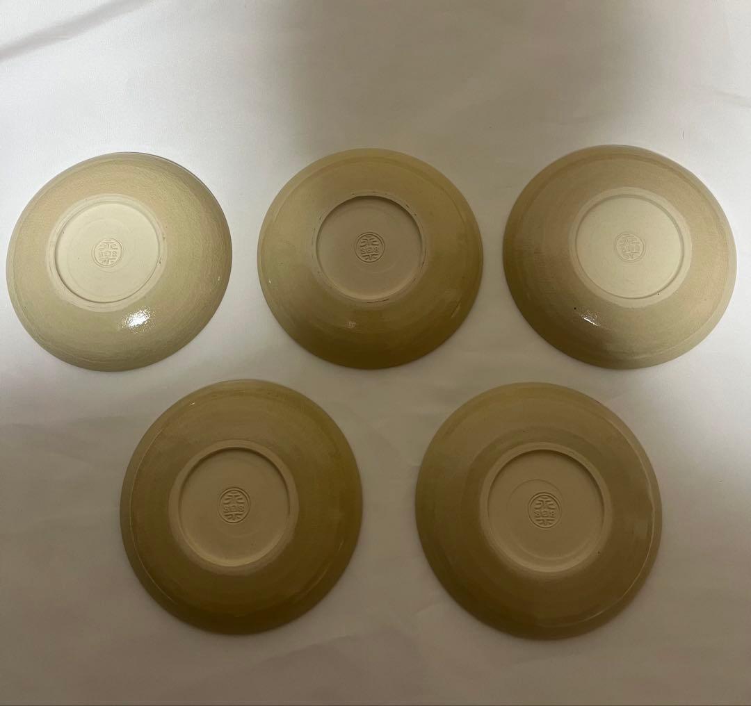 十六代 永楽善五郎 即全作 仁清写神鈴之絵 銘々皿　五客