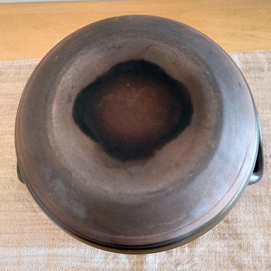 華月 大黒ごはん鍋　1〜2合用　大黒窯　ごはん鍋　丸黒釉　陶器　萬古焼