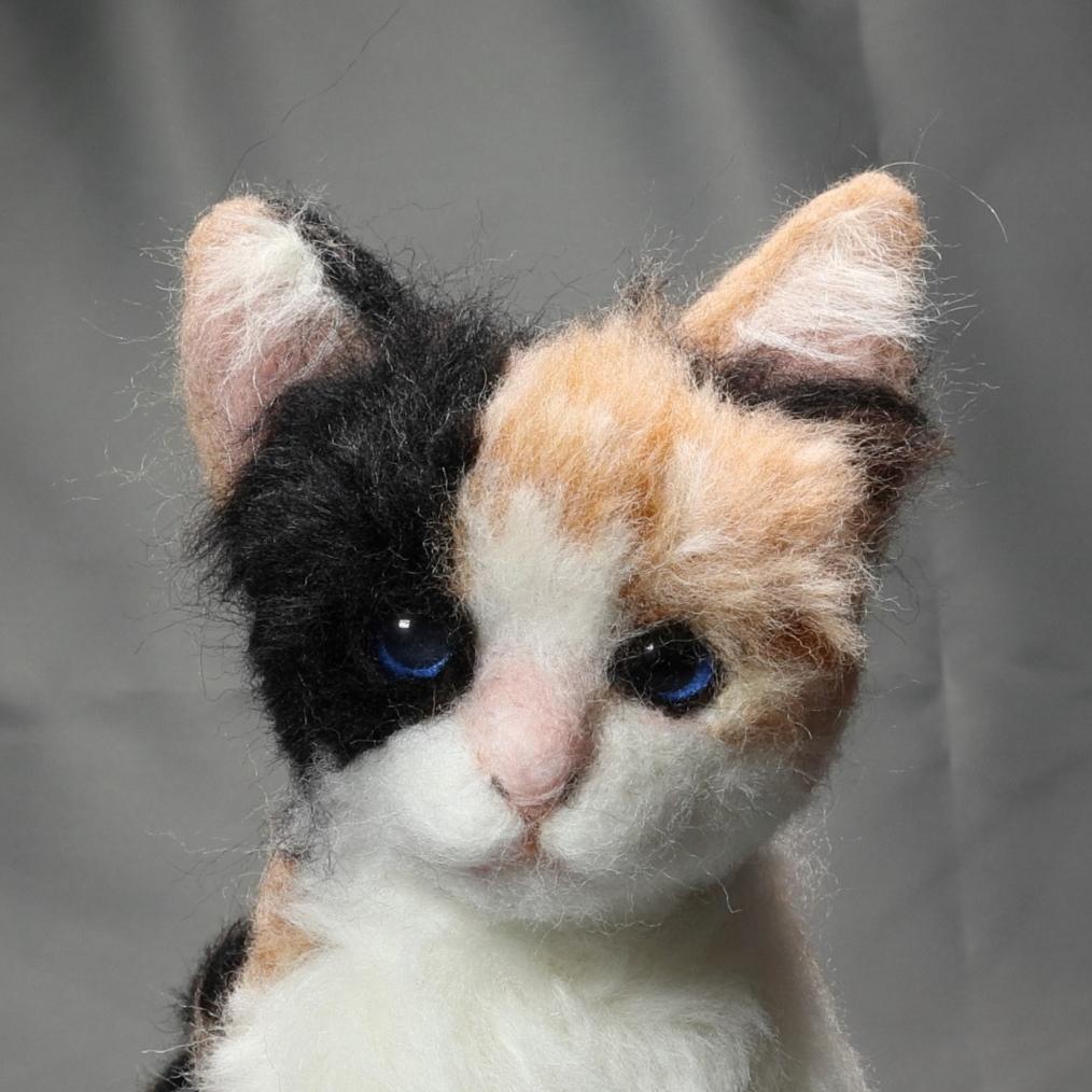 羊毛フェルト フェザーフィールド様確認用 三毛子猫  ハンドメイド 猫オーダー