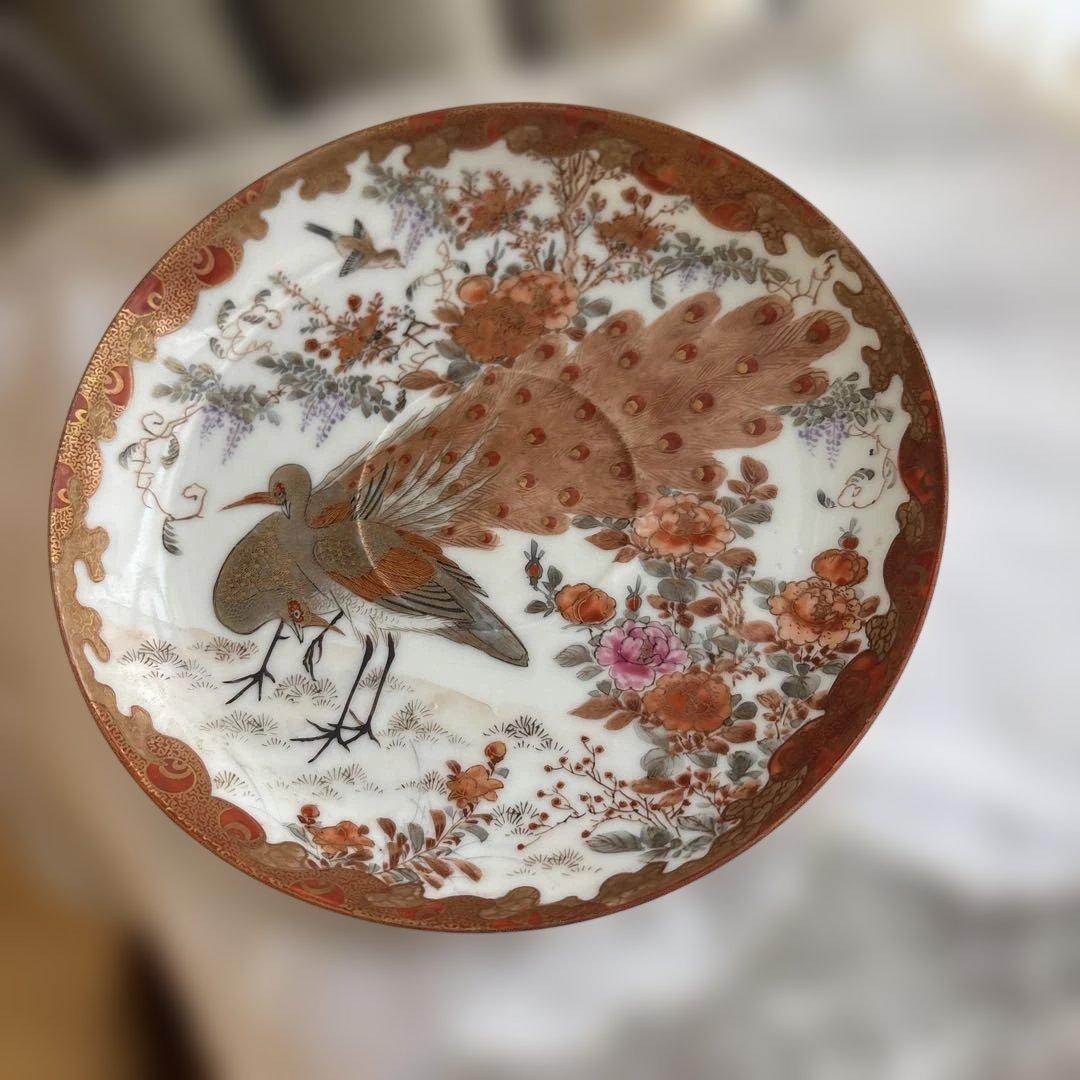 特別出品　逸品　レア里帰りシェービングカップ＆ソーサー綿埜製逸山画九谷　古美術品