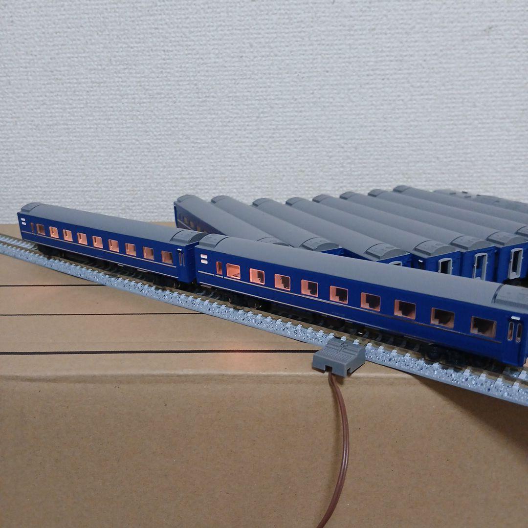 KATO 24系ブルートレイン　11両セット　メッキ帯　室内灯付き　ジャンク