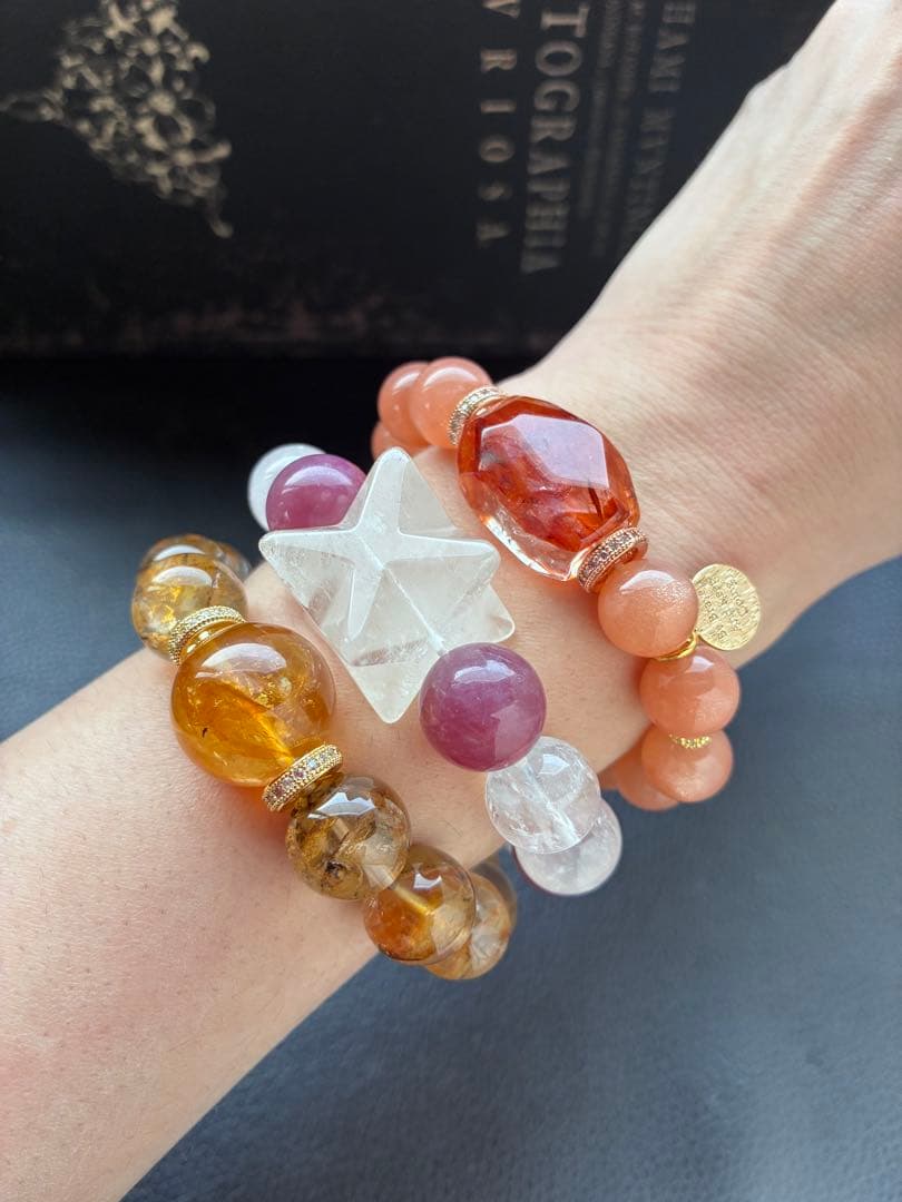 マカバスター水晶とピンクMIX❣️16cm