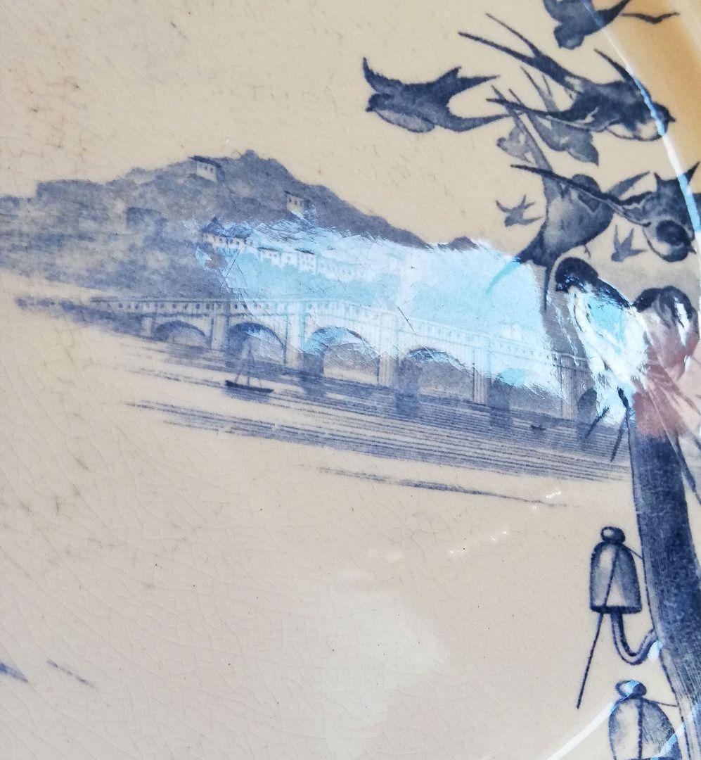 フランス アンティーク　ツバメ　鳥　プレート　平皿