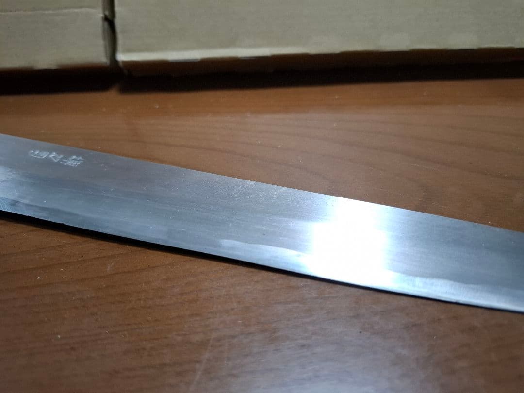 使用少【堺 刀司】柳刃包丁 刺身包丁 全長41.5 刃渡26.3cm 厚み4mm