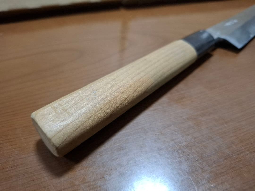 使用少【堺 刀司】柳刃包丁 刺身包丁 全長41.5 刃渡26.3cm 厚み4mm