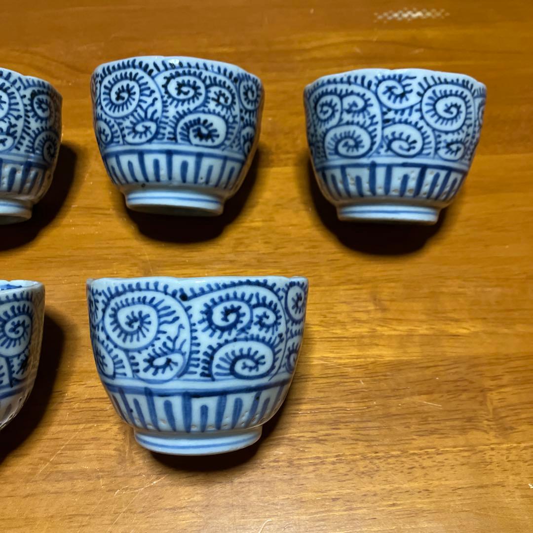 蛸唐草模様　蕎麦猪口　骨董品　アンティーク