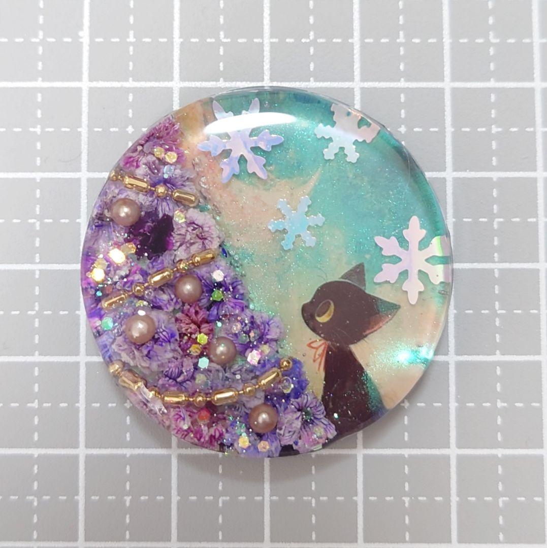 レジン　猫　ヘアゴム　ブローチ　ポニーフック　No.369