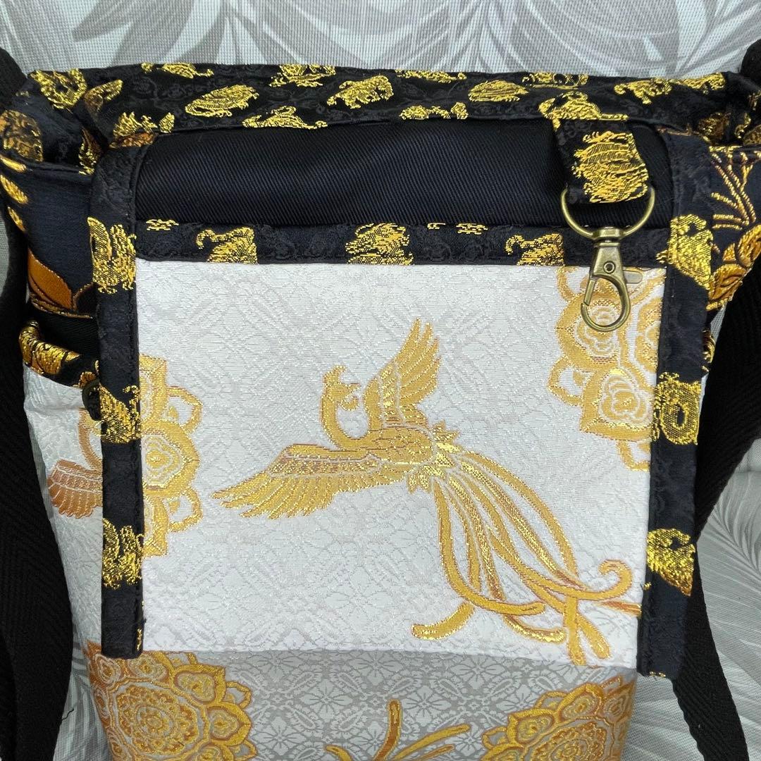 Lsize wide豪華3種の金襴　鳳凰　メッセンジャーバック　底板付