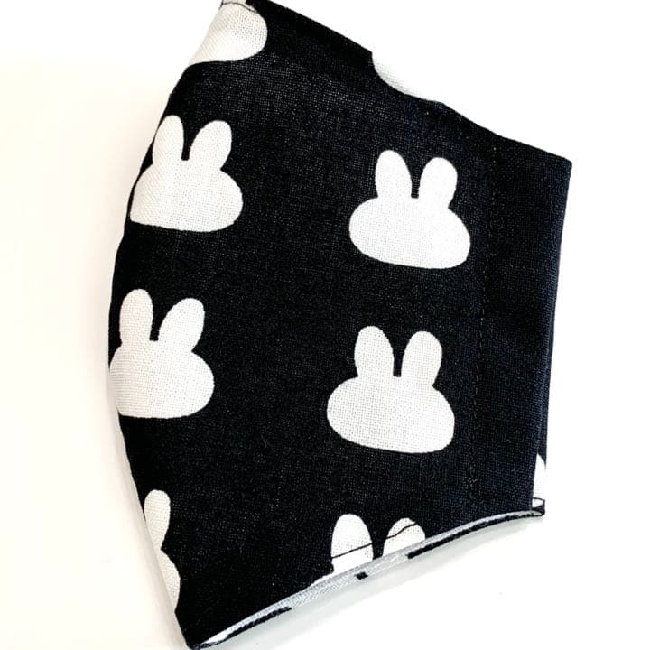 No.125 オーダーマスク　うさぎ　シルエット　ブラック　おまとめ割