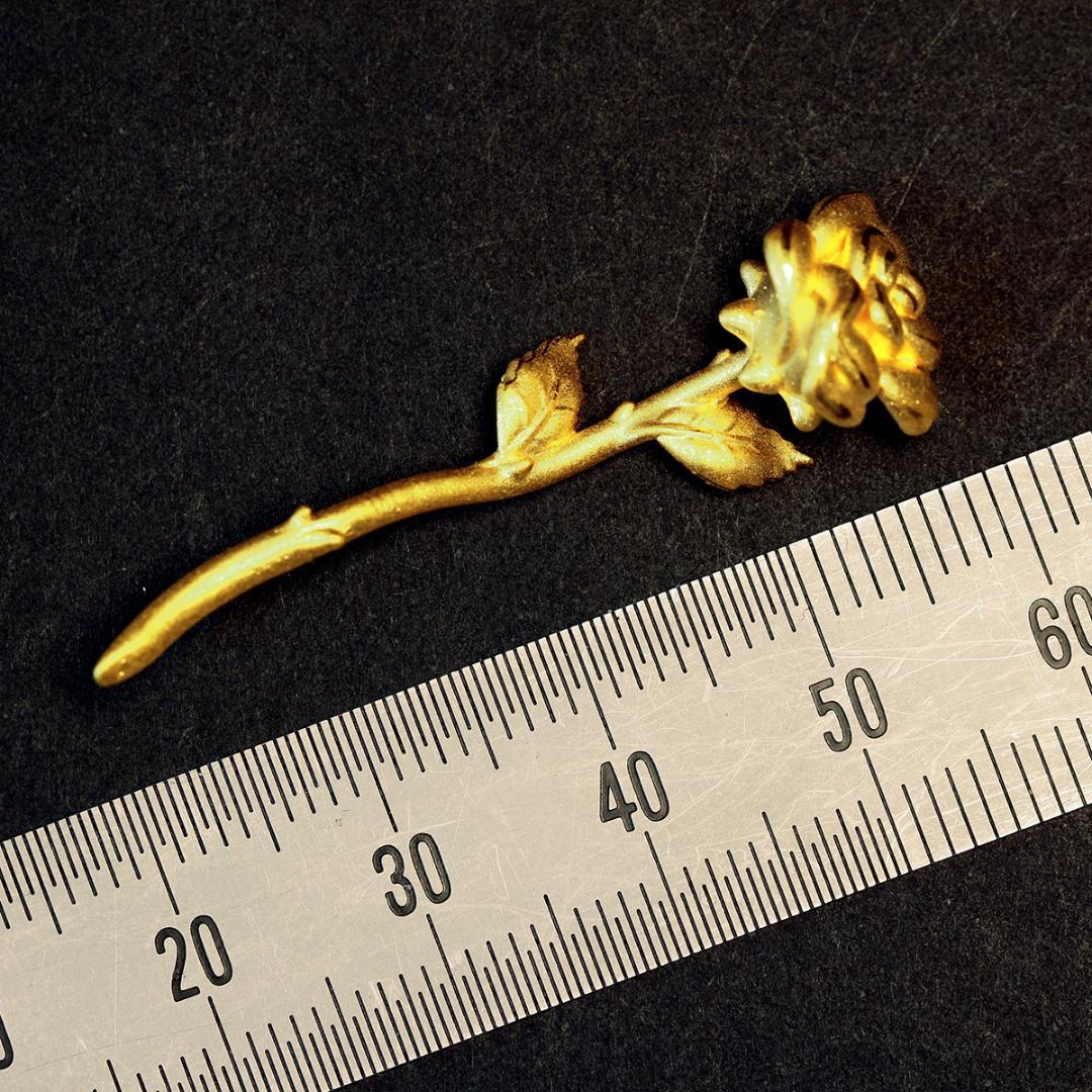 K24 純金 薔薇 ローズ 置物 オブジェ 24金 幸運 開運
