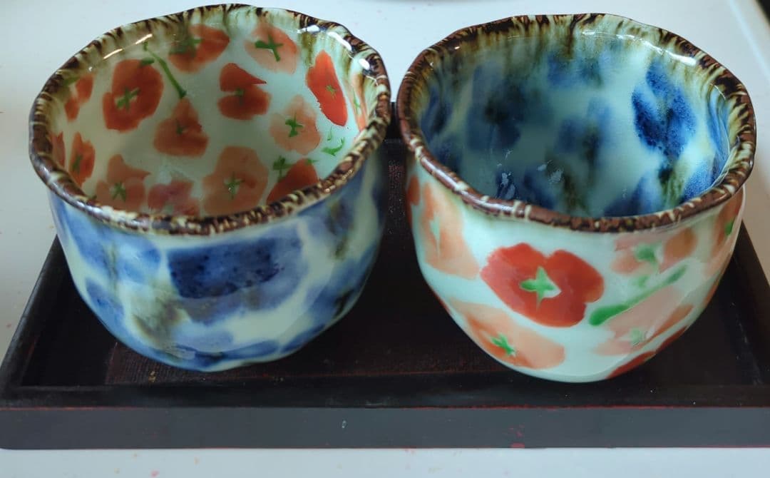 波佐見焼　斉山窯　太田恵　大湯呑み2個セット