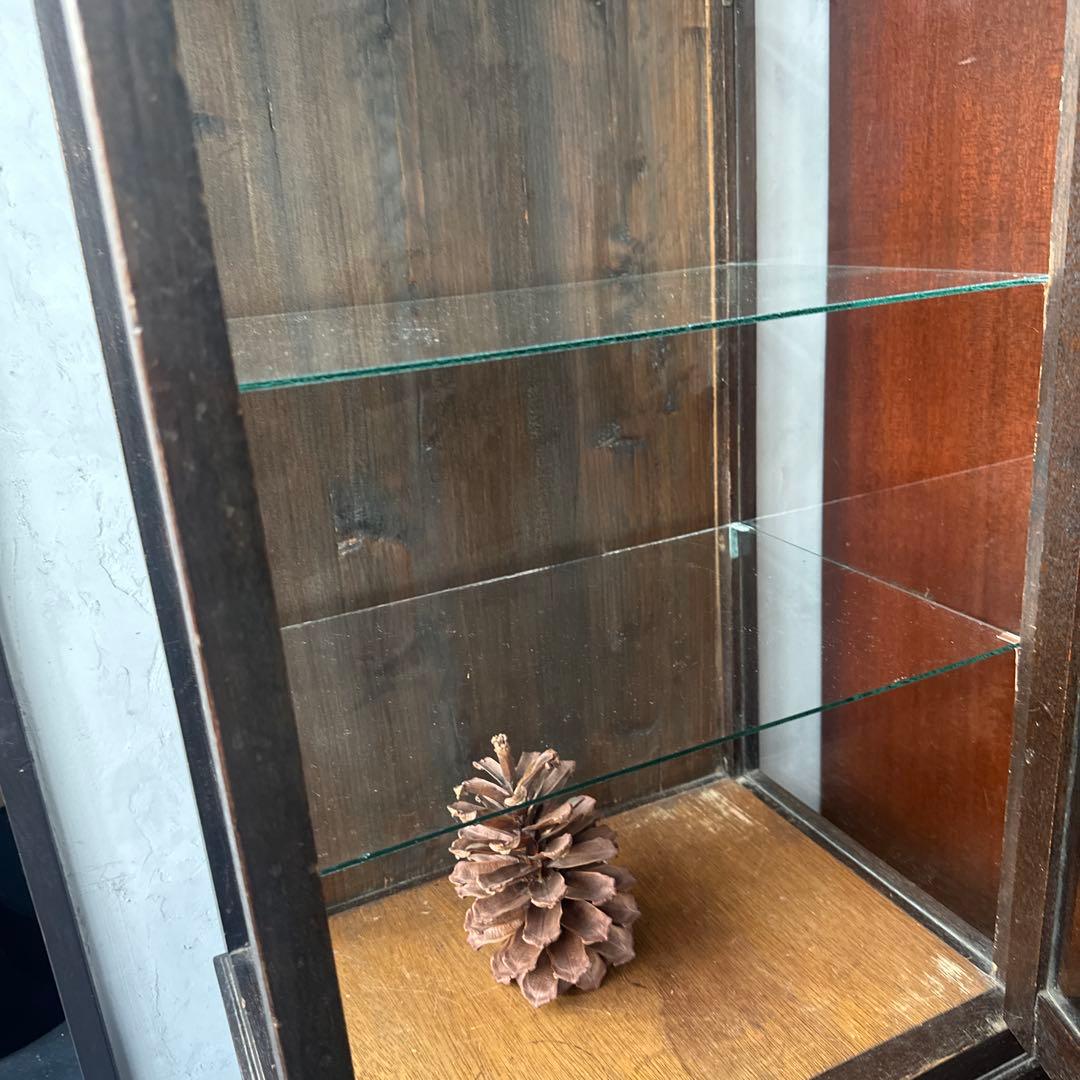 ◾️引き取り限定◾️ヴィンテージ　木製ガラスケース 引き出し付き