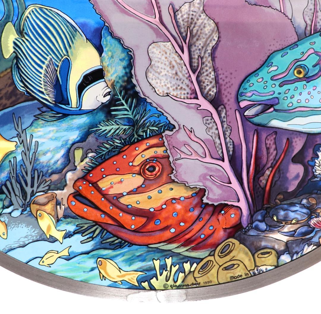 新品 海と熱帯魚 ヴィンテージ ステンドグラス 箱付き フィッシュ オーシャン