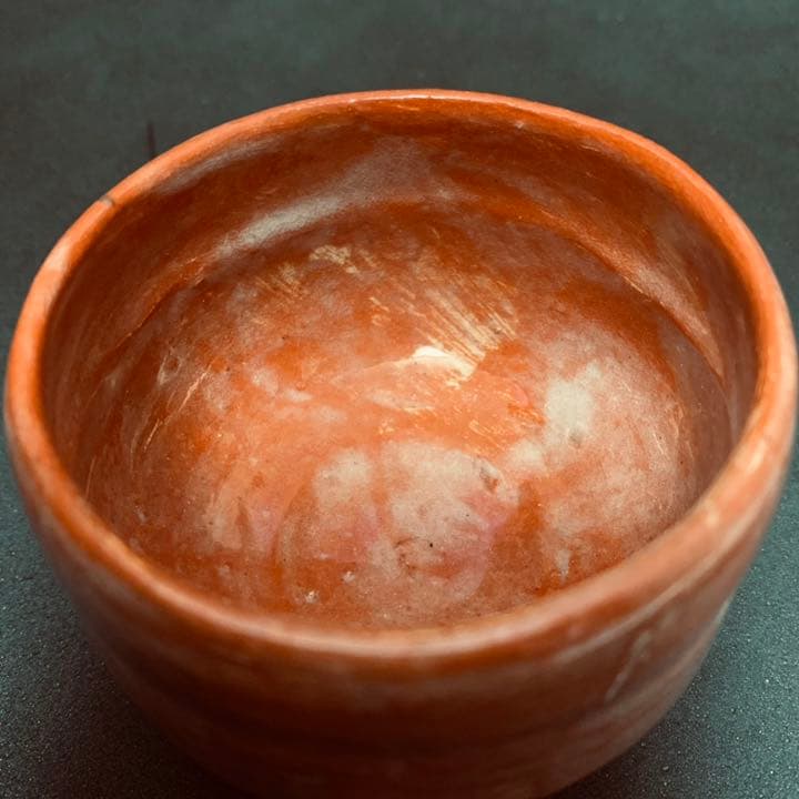 希少!　十代 楽吉左衛門　旦入　隷書印　拝領印　赤楽　小嶋台茶碗　茶碗　茶道具