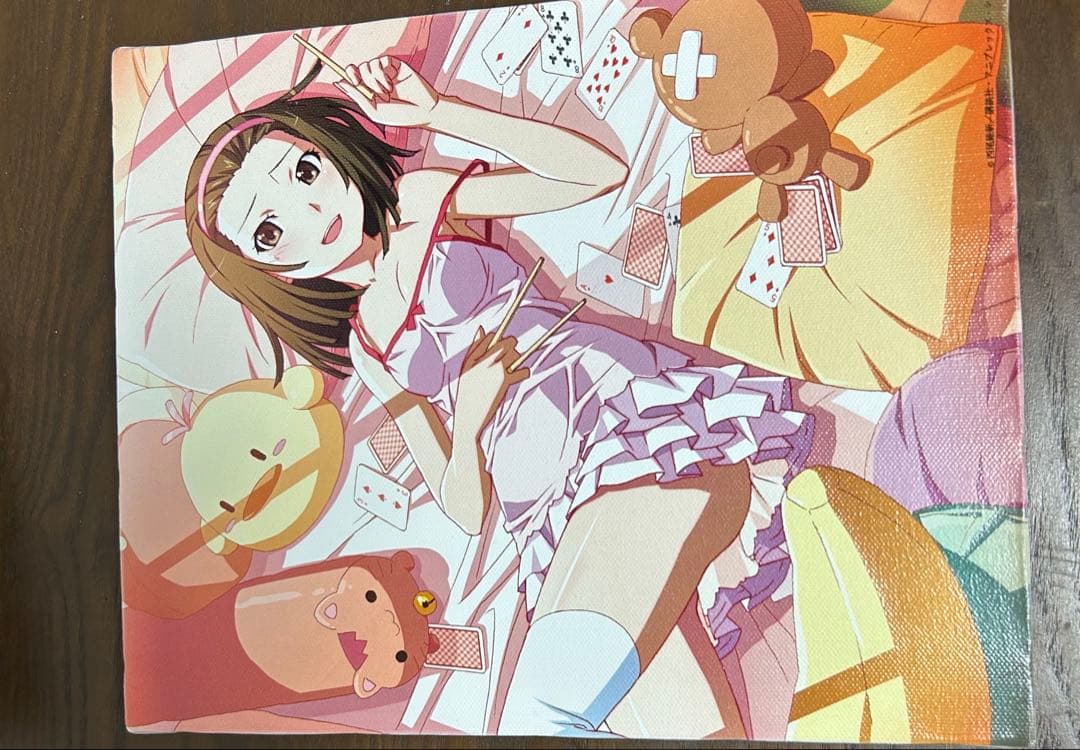 物語シリーズ　千石撫子　キャンバスパネル 横 22cm × 縦 27.3cm