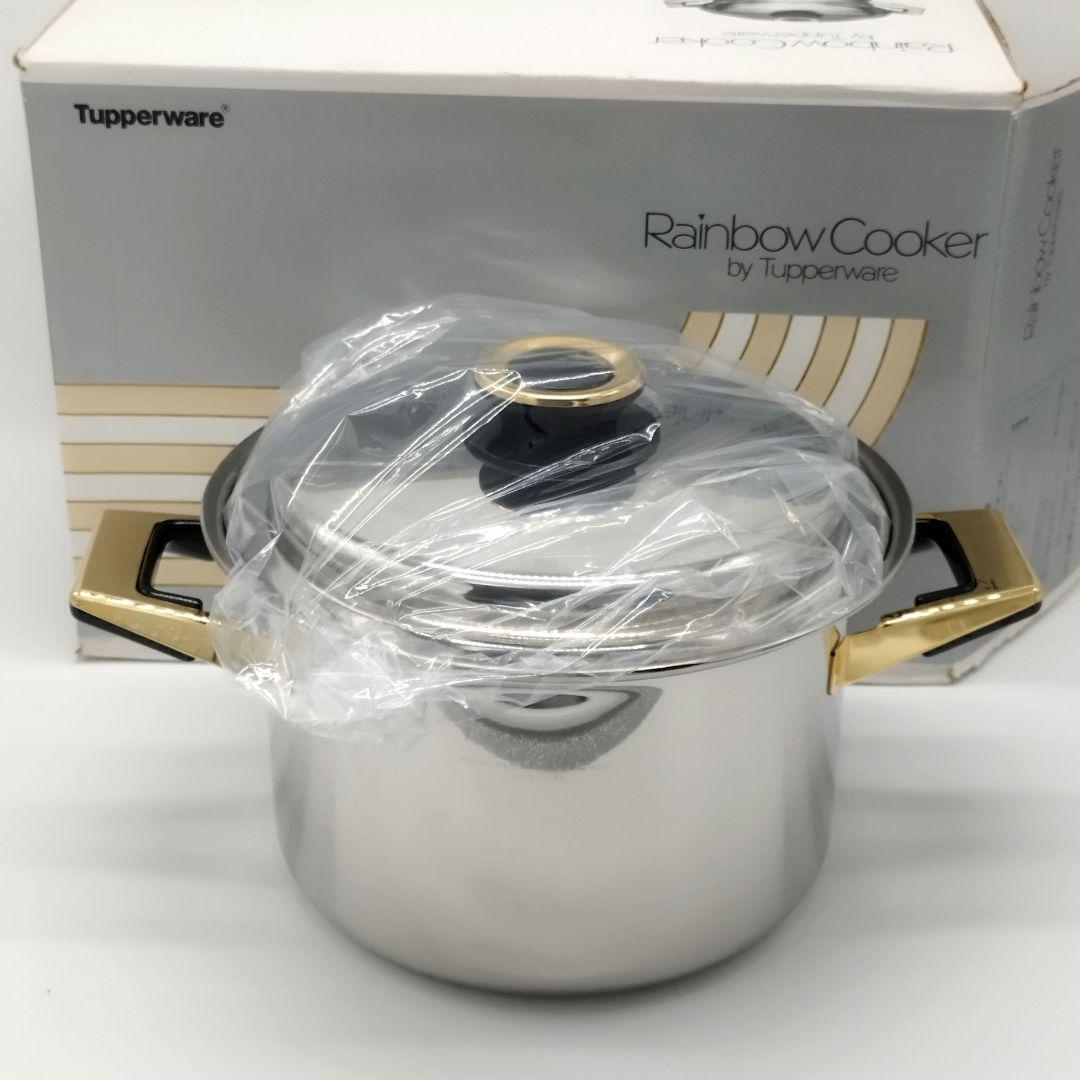 【美品】タッパーウェア　レインボウクッカー　21cm寸胴鍋　両手鍋　IH対応