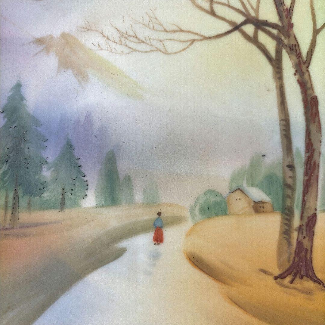 オールドノリタケ 手描き点盛り風景絵皿