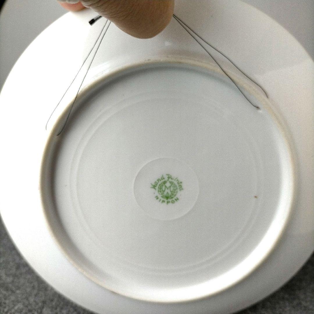 オールドノリタケ 手描き点盛り風景絵皿