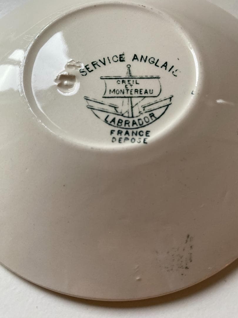 フランス アンティーク クレイユモントロー キャンドル カップ&ソーサー