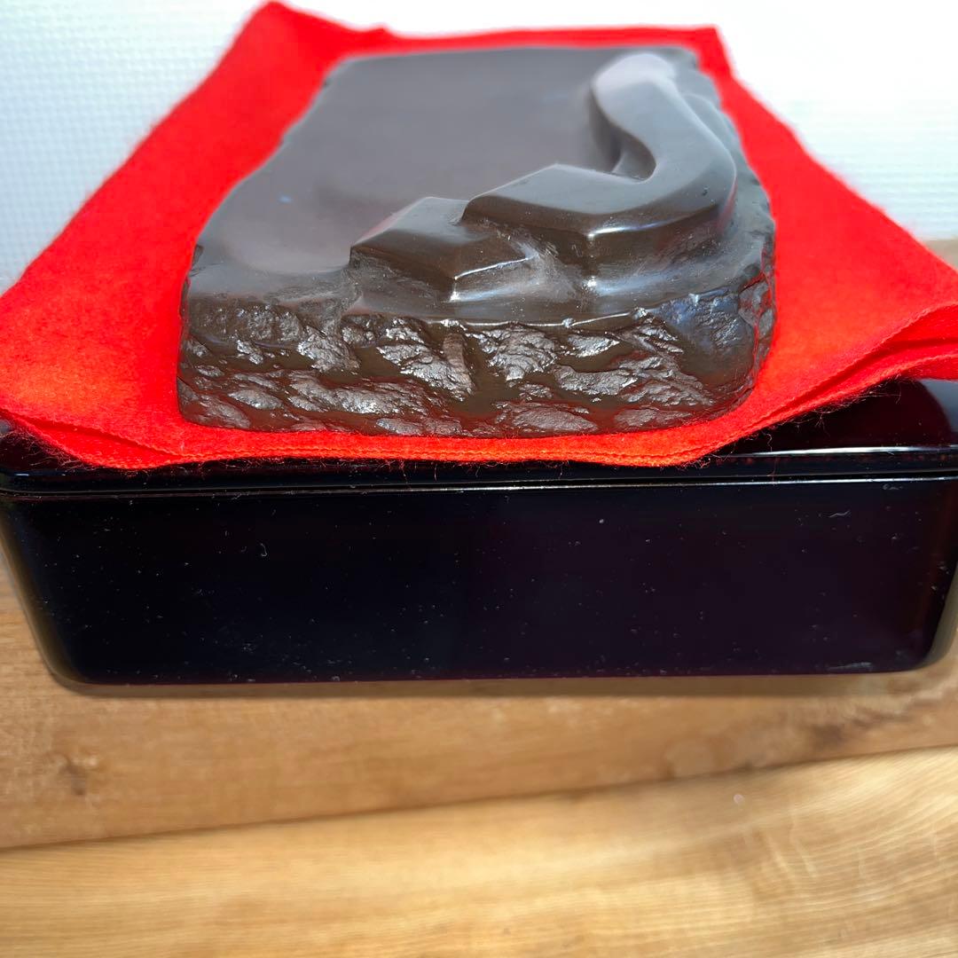 ⭕️赤間硯　名工　堀尾卓司　特殊　蘭花研　姿美しい　女性好み作品