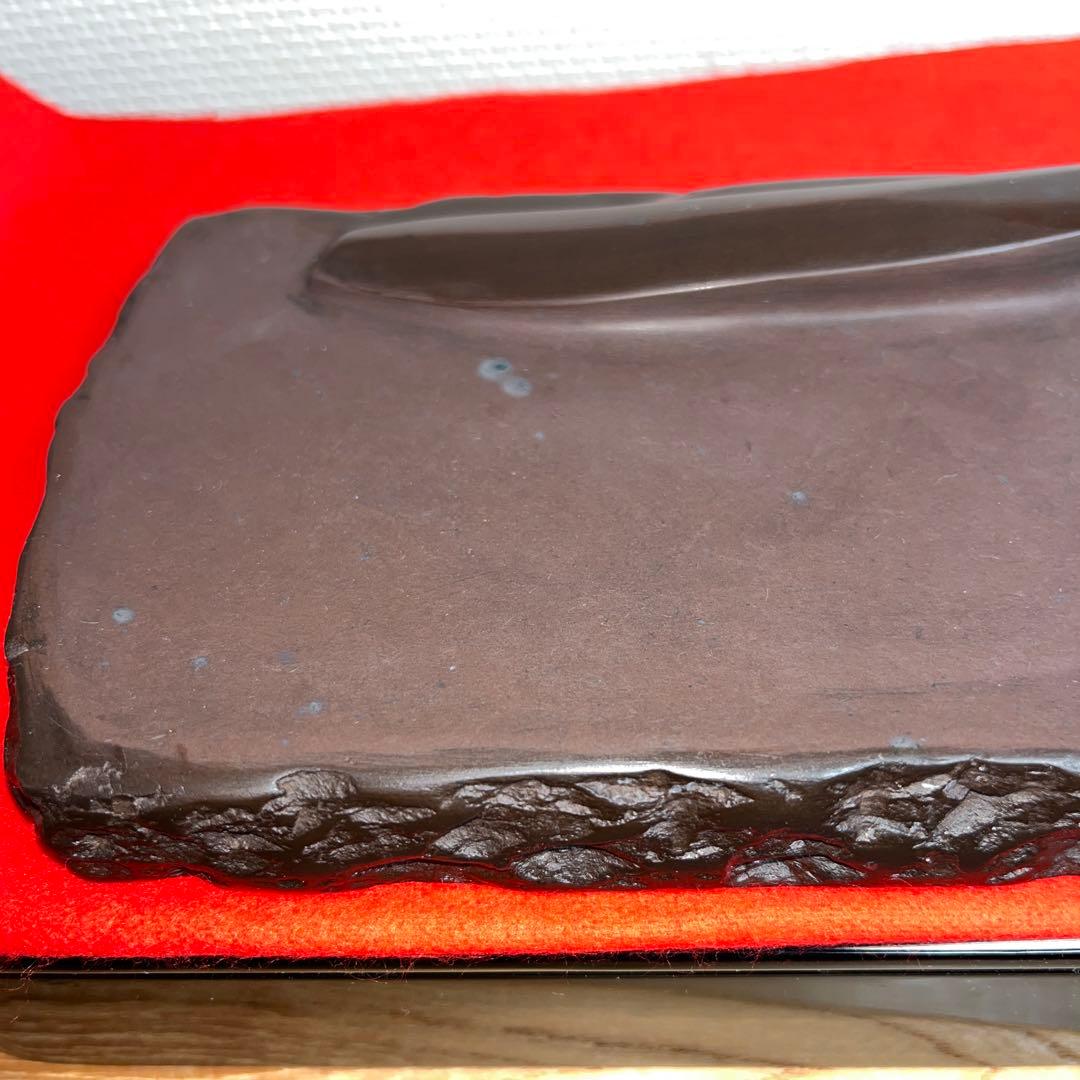 ⭕️赤間硯　名工　堀尾卓司　特殊　蘭花研　姿美しい　女性好み作品