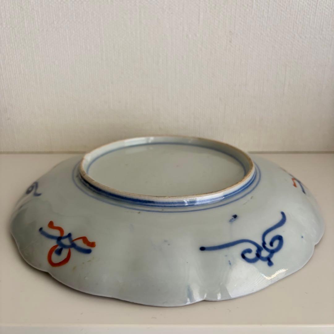 【D】伊万里様式 色絵 金彩 七寸皿 宝尽くし 輪花 1枚Imari Plate
