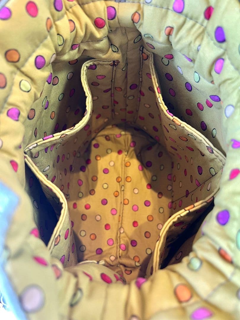 ライトグリーンベロア♡アンブレラ刺繍のヨーロピアンなワンハンドル巾着バッグ♡