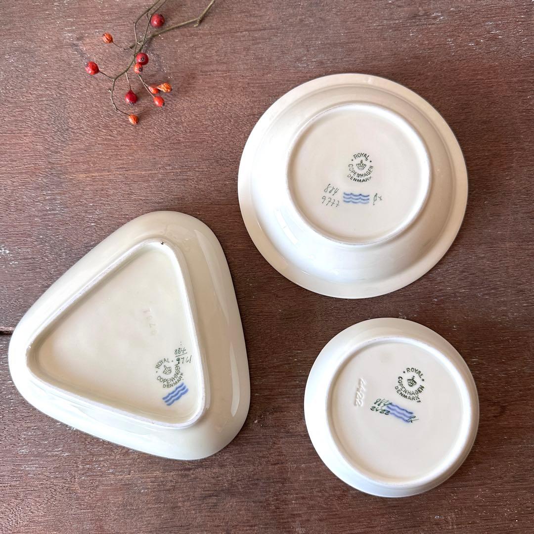 ロイヤルコペンハーゲン　クェイキンググラス　小判草　小皿3点セット