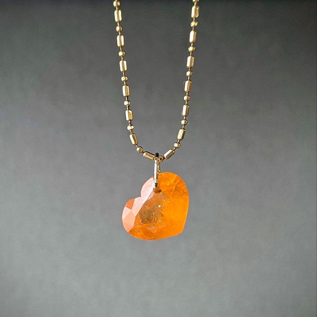 ♢N♢K18 マンダリンガーネット 5.53ct ネックレスチャ―ム