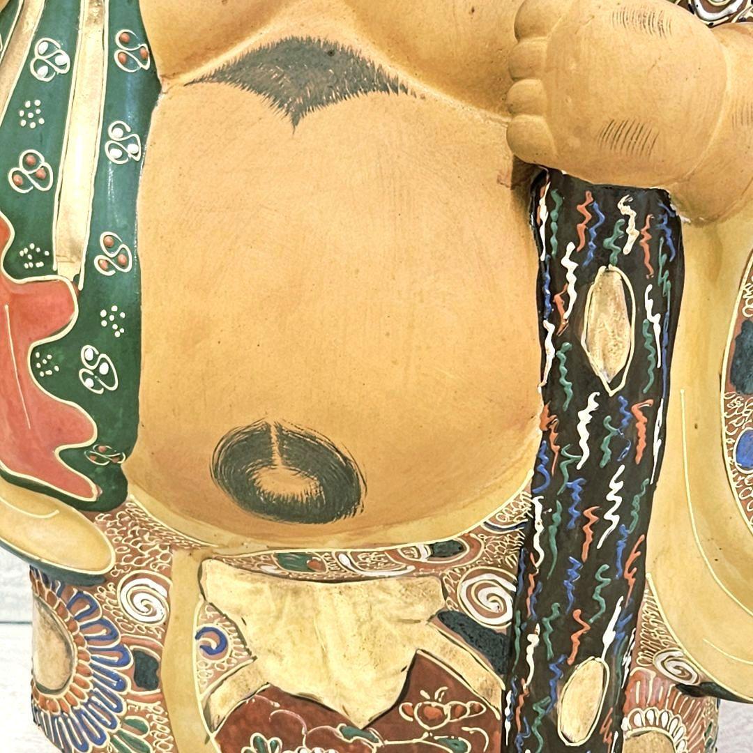 美品‼️九谷焼（くたにやき）の大型「布袋尊（ほていそん）」置物