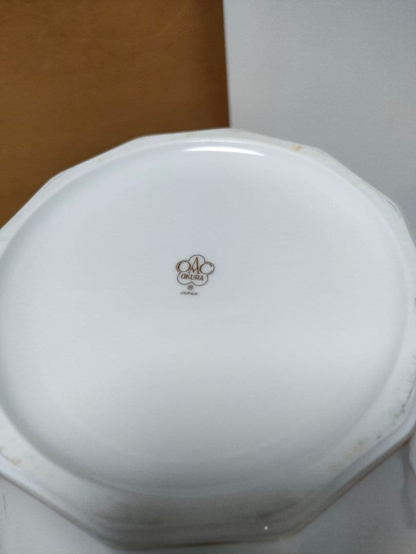 大倉陶園　花器　花瓶　花柄　金縁