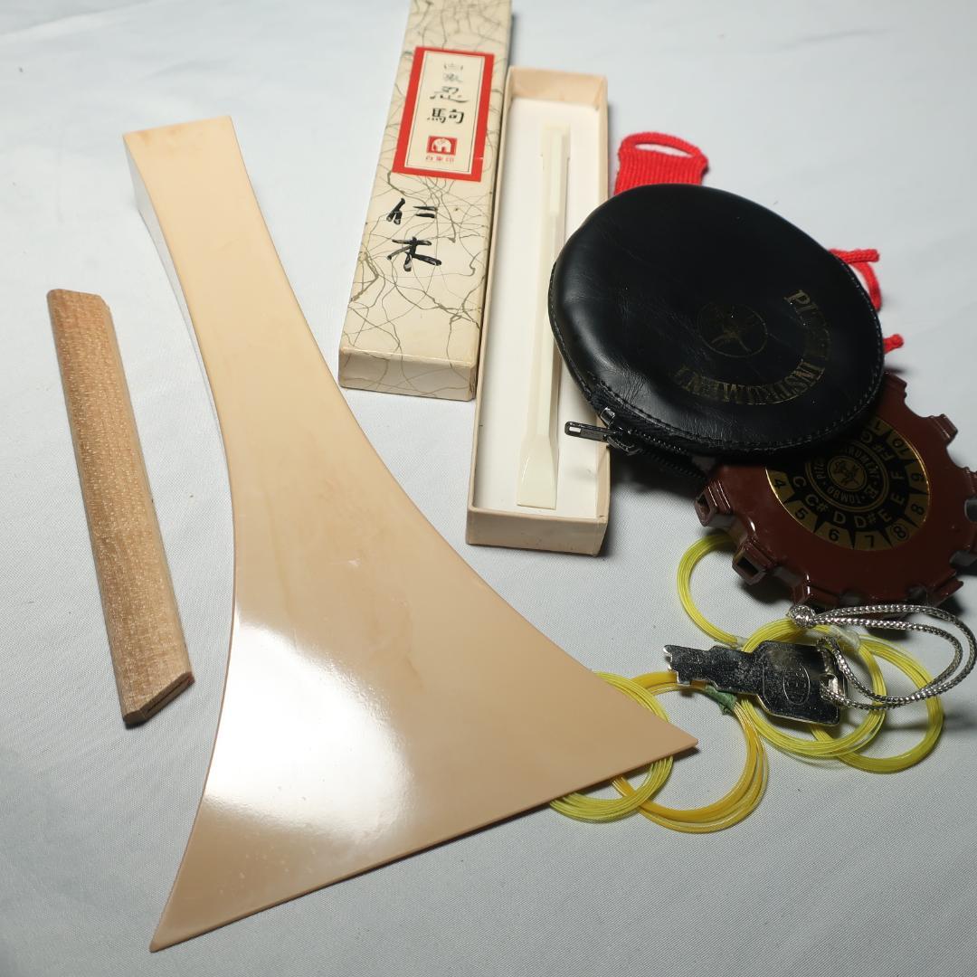 三味線 細棹 撥 ハードケース付 長唄 管理No.4