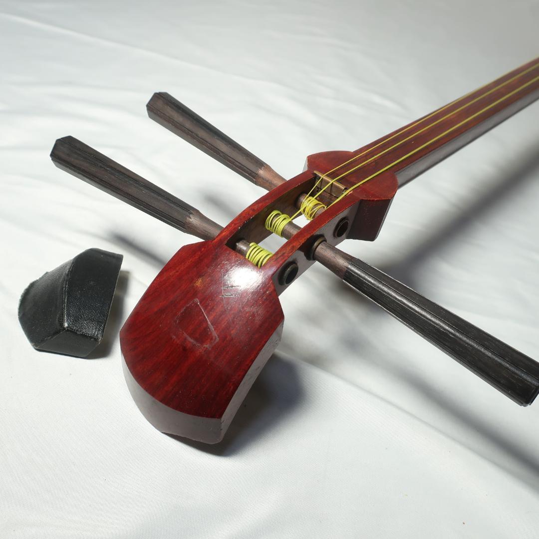 三味線 細棹 撥 ハードケース付 長唄 管理No.4