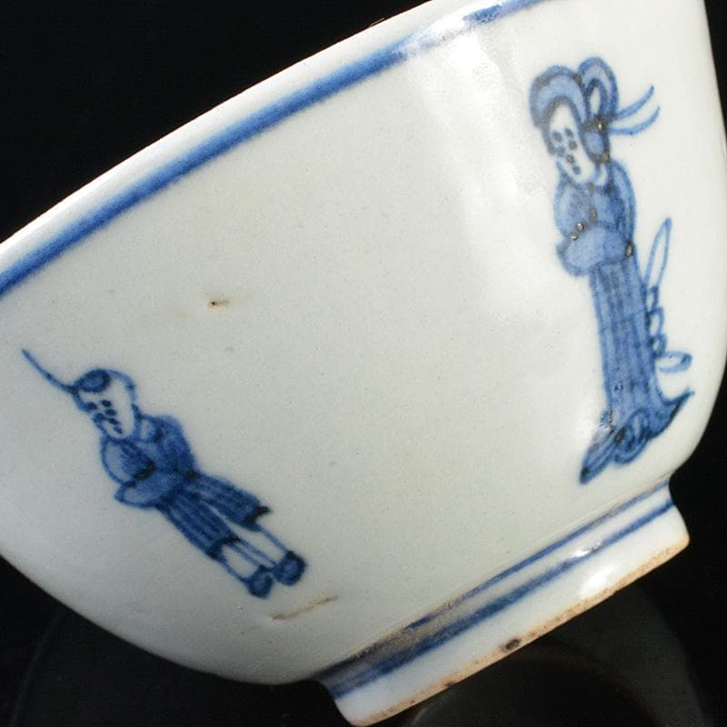 中国　新渡　青花　唐子人物文碗　C　R6442E