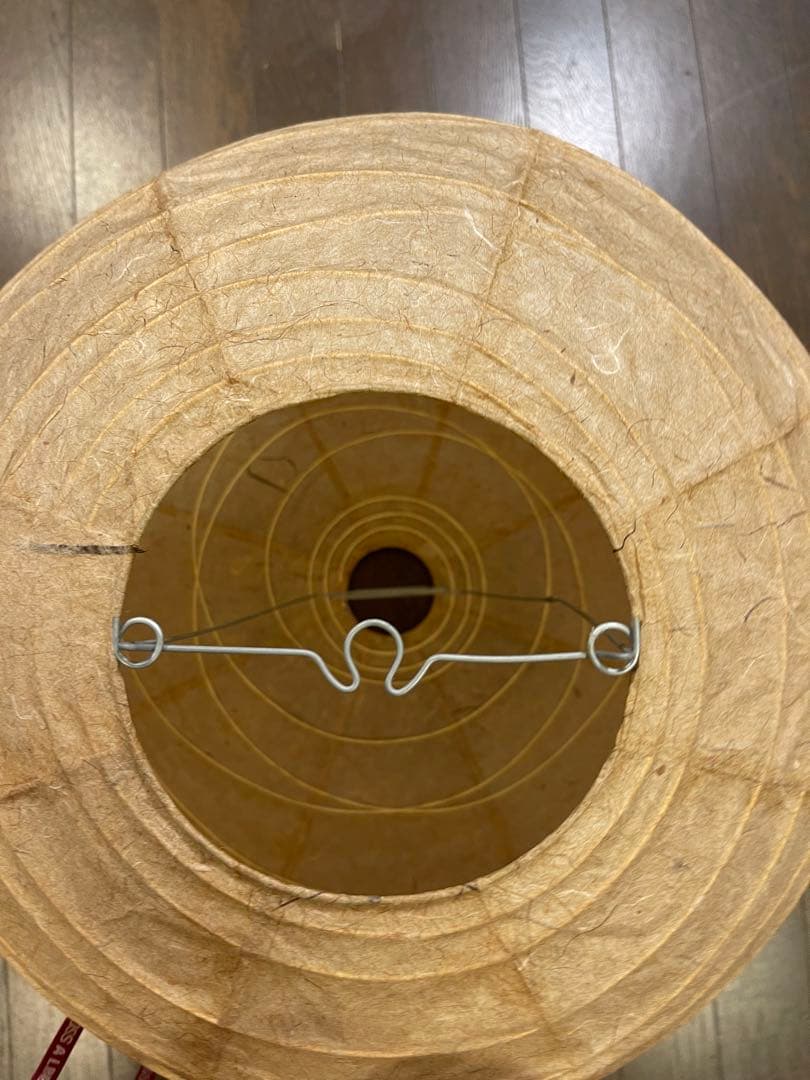 径45㎝丸杉皮入和紙灯具付提灯照明ペンダント