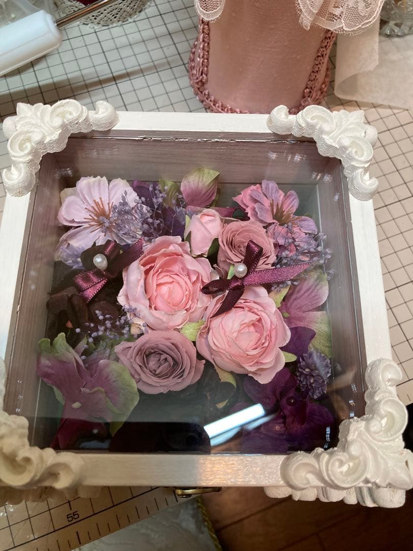 プリザーブドflower＆アーティフィシャルflowerアンティークリングピロ