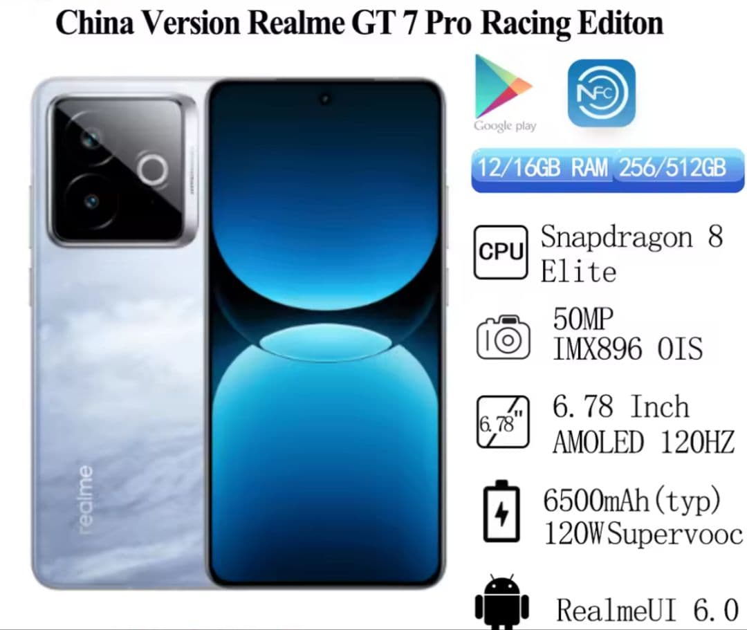 新品 Realme GT7 Pro Racing Edition12/256GB