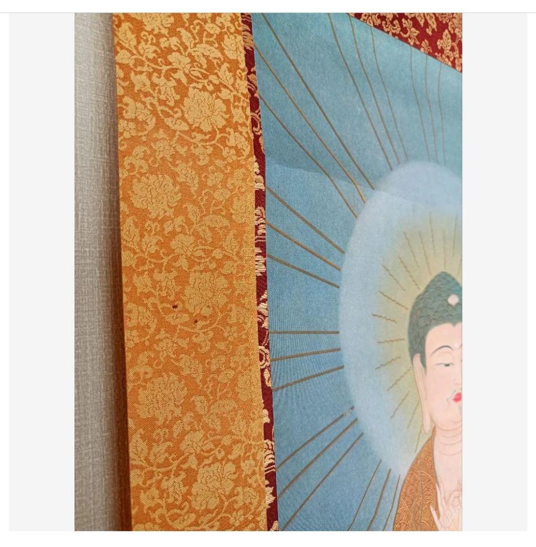 レア 開運 厄除け◎ 蓮の花に立つ弥陀如来像 掛け軸 和室 仏教 禅 極楽浄土