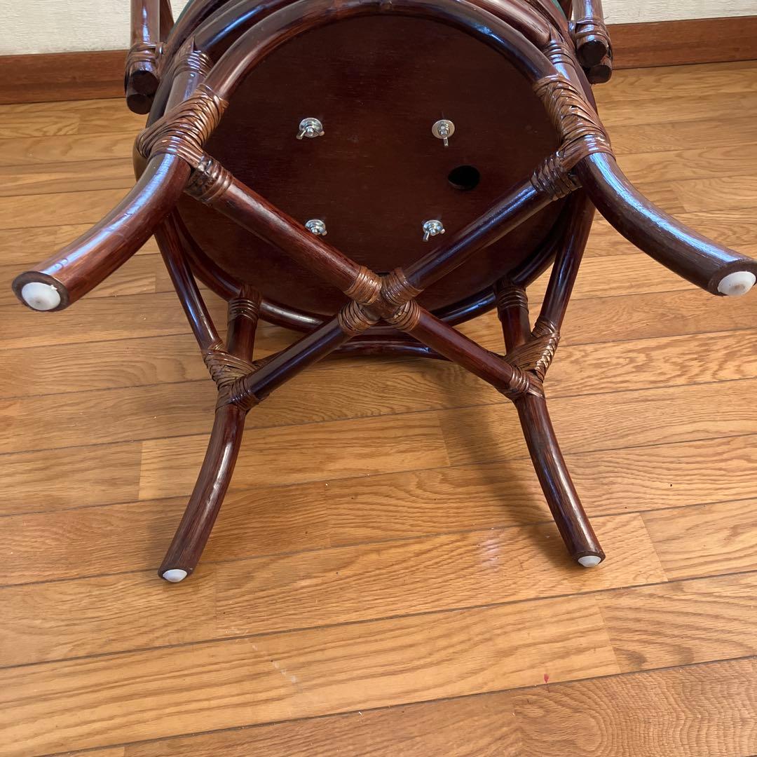 ラタン 回転椅子 2脚