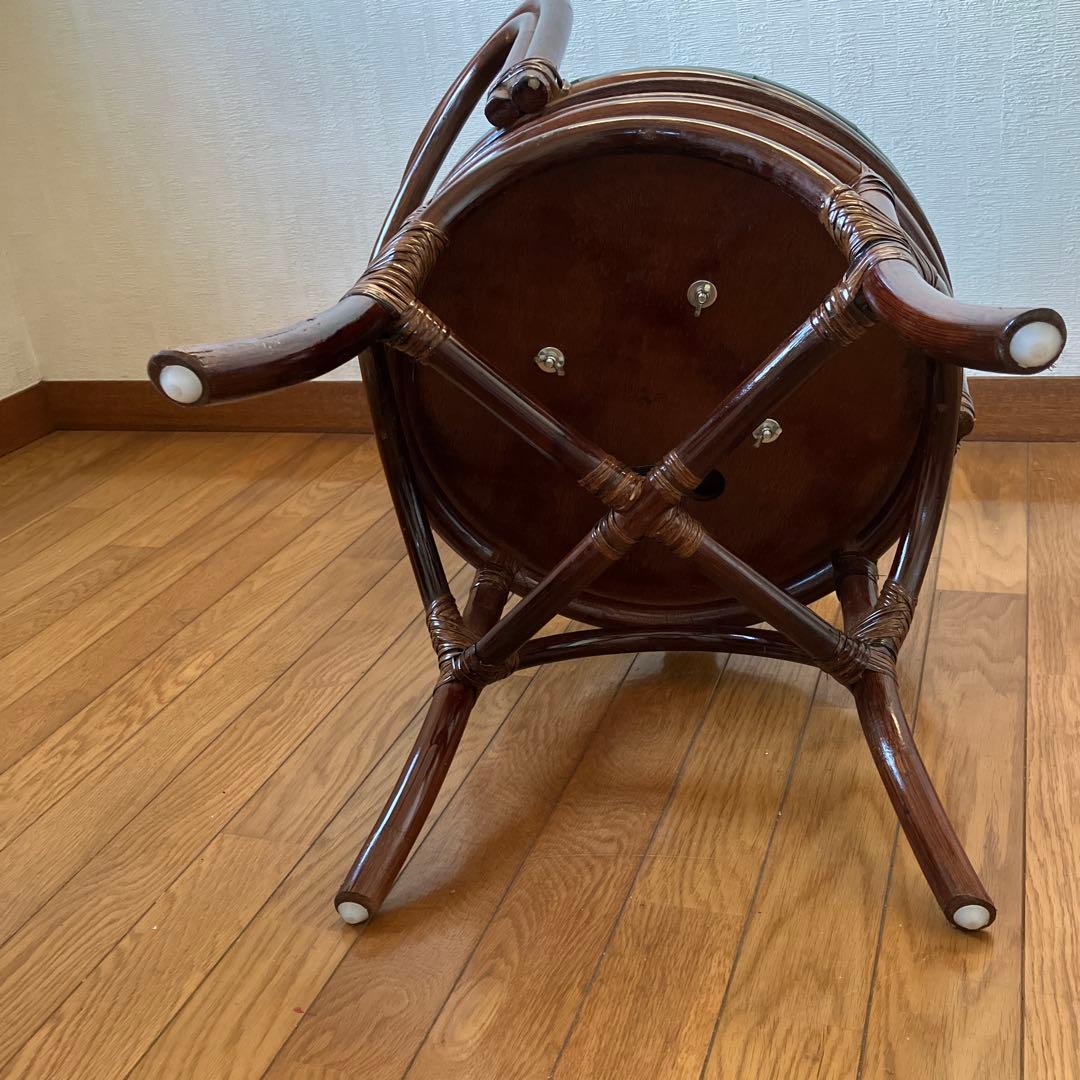 ラタン 回転椅子 2脚