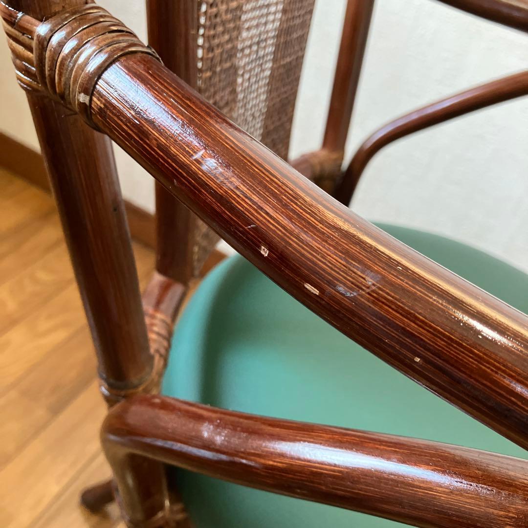 ラタン 回転椅子 2脚