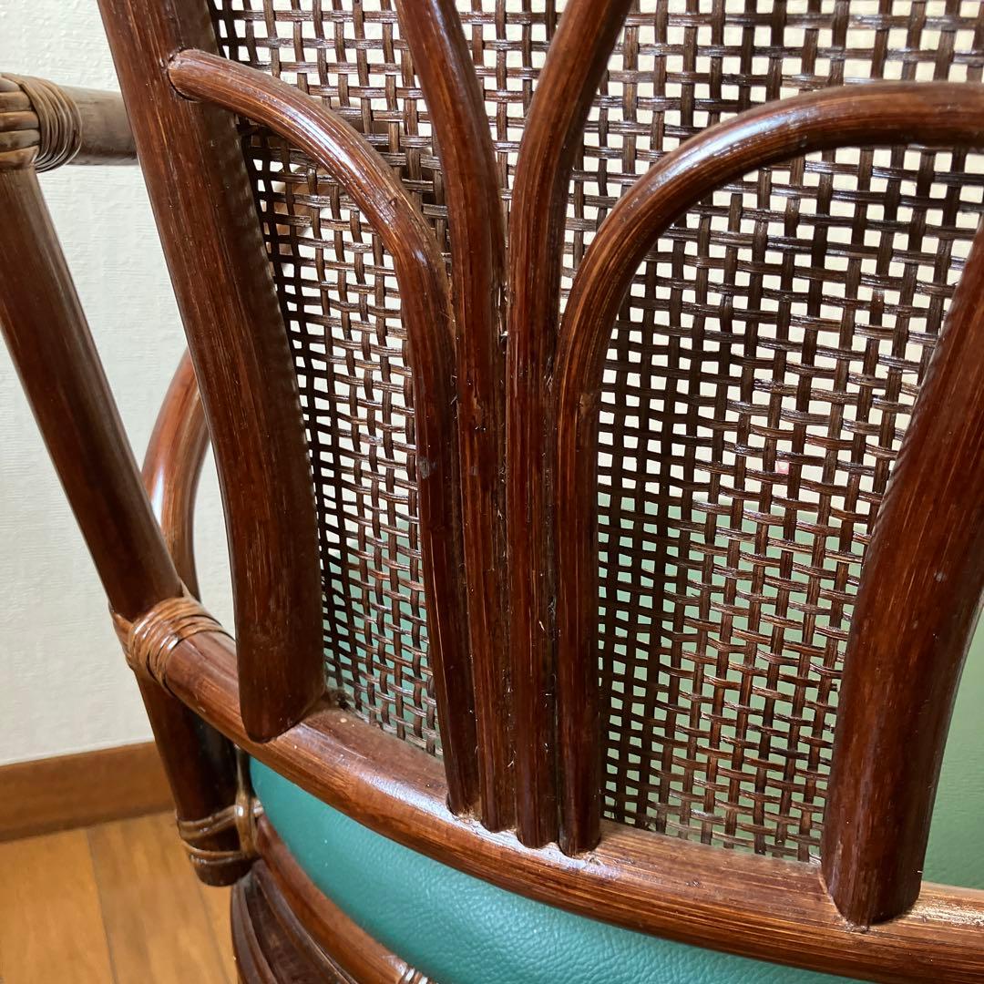 ラタン 回転椅子 2脚