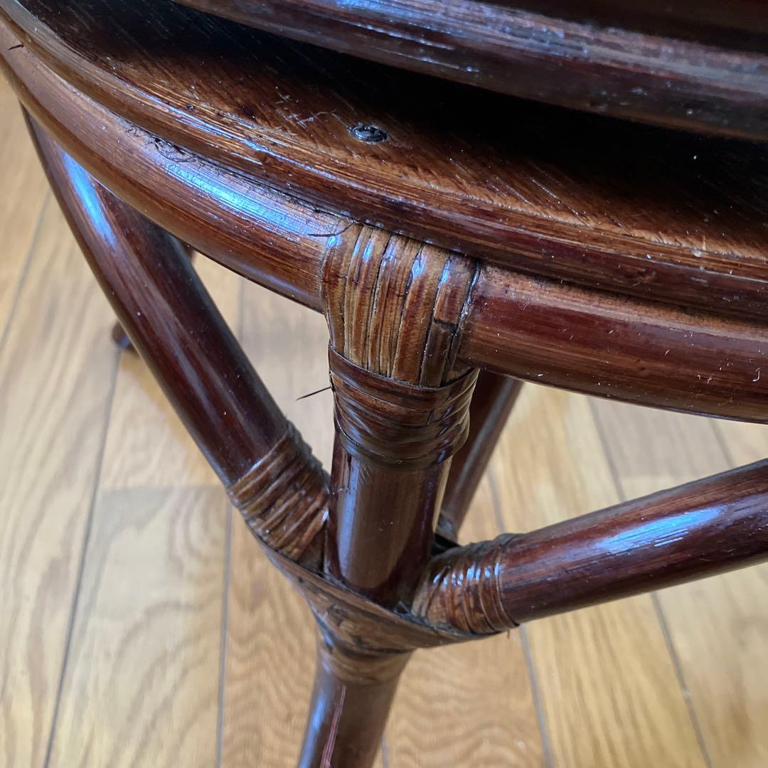 ラタン 回転椅子 2脚