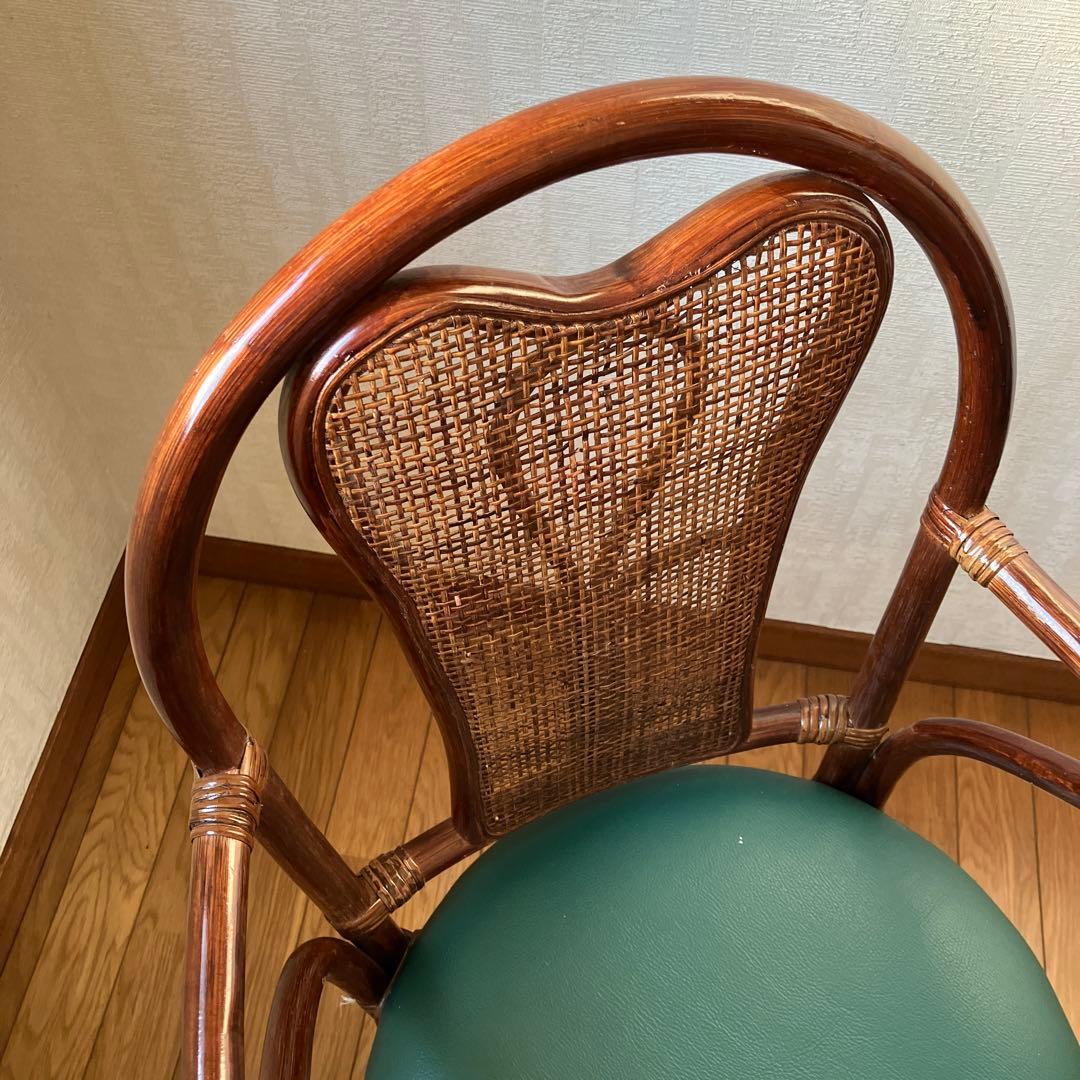 ラタン 回転椅子 2脚