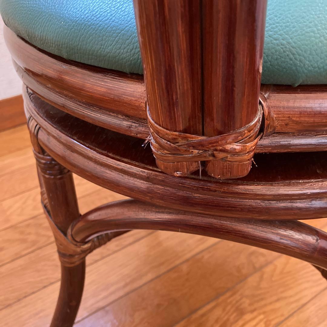 ラタン 回転椅子 2脚