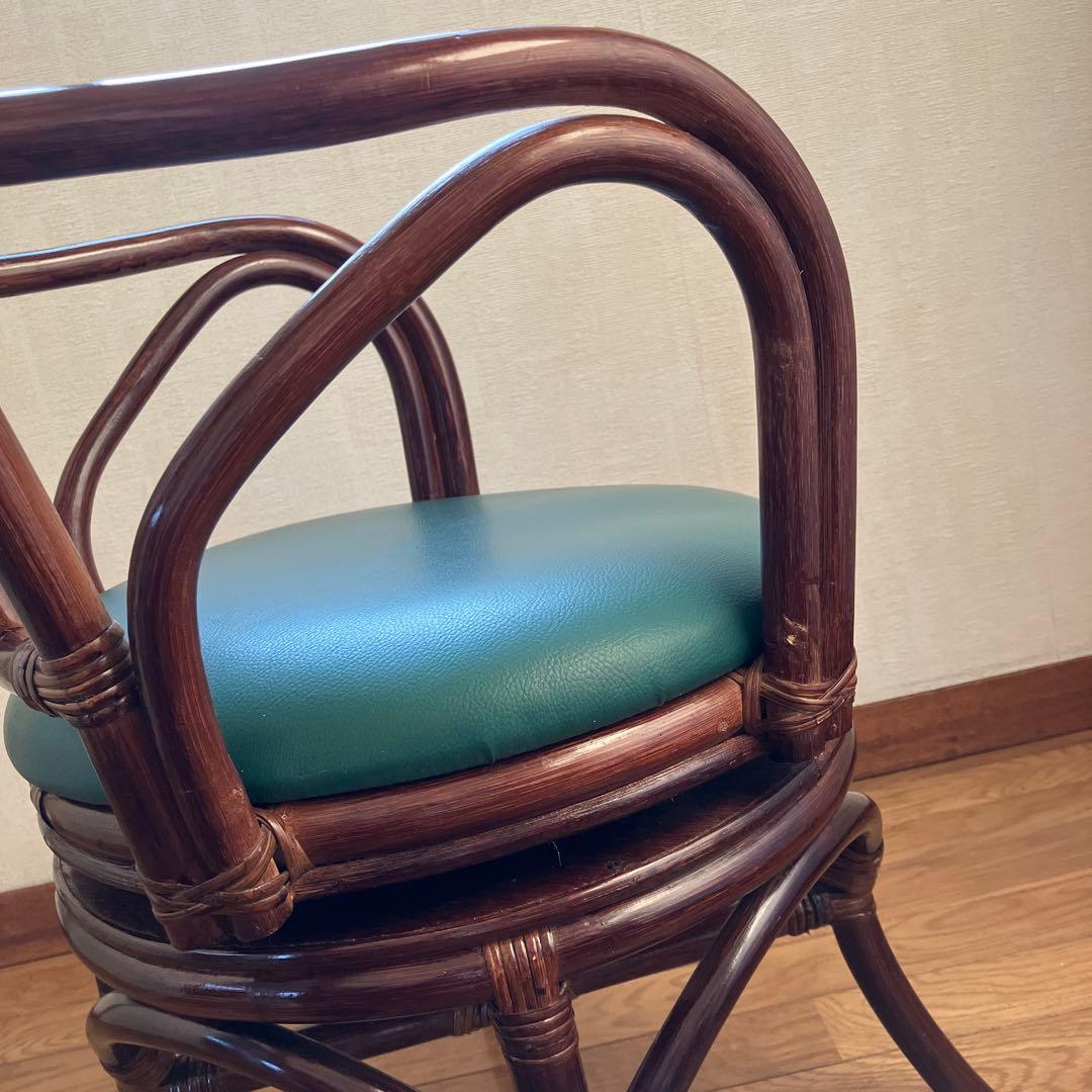 ラタン 回転椅子 2脚