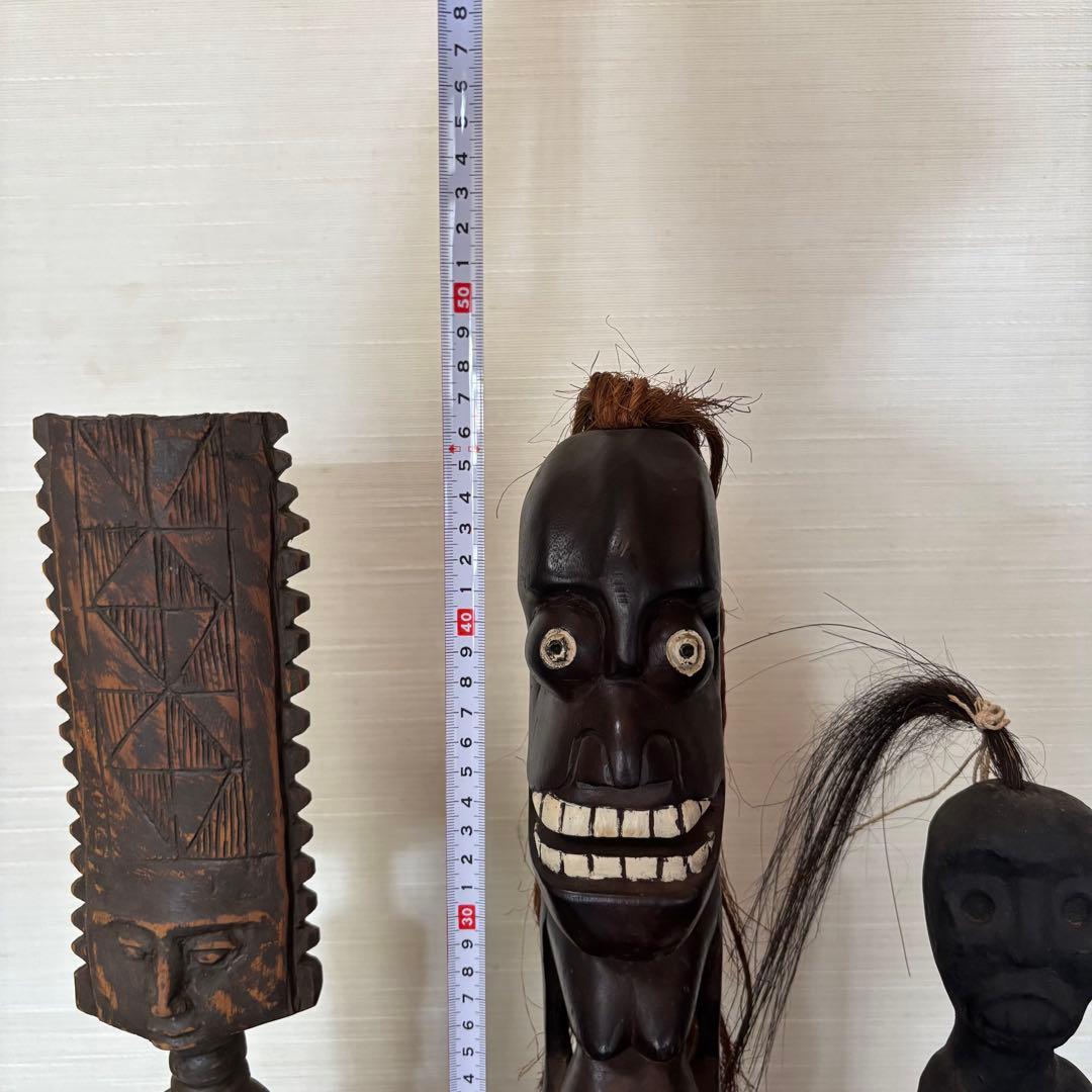 アフリカンスタイル 木製彫刻 中型　おまとめ