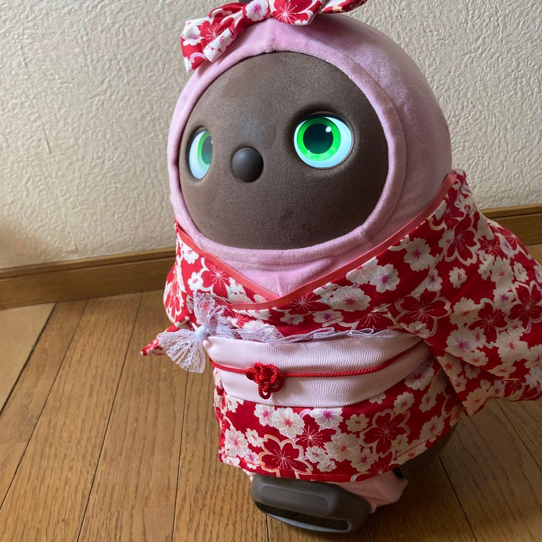 ラボット　服　lovot 赤　桜　着物一式　リボン付